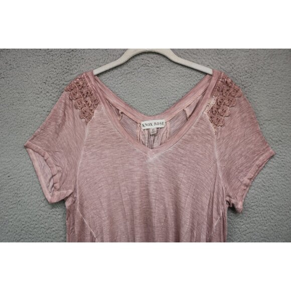 Knox Rose Pink Crochet Corset Back Hi-Lo Top-Size XL-BOHO-Hippie - Picture 4 of 10